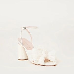 Loeffler Randall Camellia Pearl Pleated Bow Heel